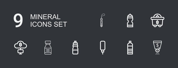 Editable 9 mineral icons for web and mobile