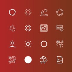 Editable 16 sunset icons for web and mobile