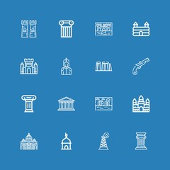 Editable 16 historical icons for web and mobile