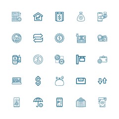 Editable 25 cash icons for web and mobile