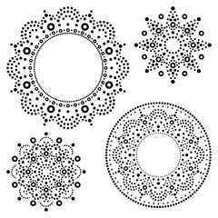 Mandala Australian dot paiting mandala set - vector design, Aboriginal traditional decorative patterns collection, Australian mosaic art