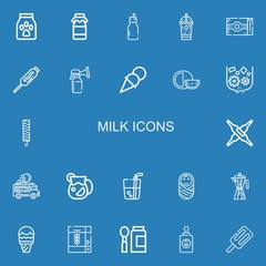 Editable 22 milk icons for web and mobile