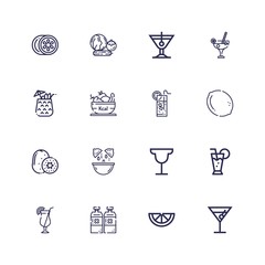 Editable 16 lemon icons for web and mobile