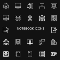 Editable 22 notebook icons for web and mobile