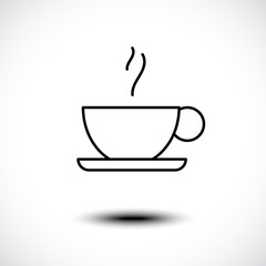 Tea cup line icon. Vector illustration