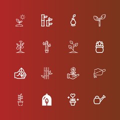 Editable 16 sprout icons for web and mobile