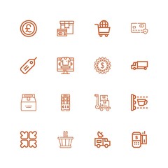 Editable 16 retail icons for web and mobile
