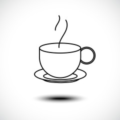 Tea cup line icon. Vector illustration