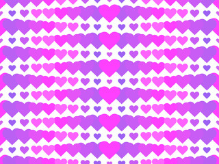 Hearts seamless pattern. Happy Valentine's day, 14th of February. Hearts with pop art style element on a white background. Vector illustration