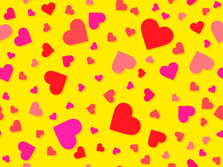 Hearts seamless pattern. Happy Valentine's day, 14th of February. Background for greeting card, wrapping paper, promotional materials. Vector illustration