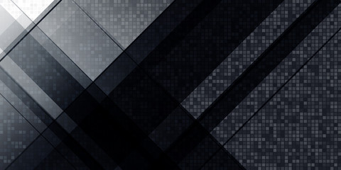 Black abstract geometric gradient background. Vector illustration for banner, business card, template and much more