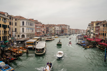 Obraz premium Grand channel with boats in Venice, Italy, Europe.