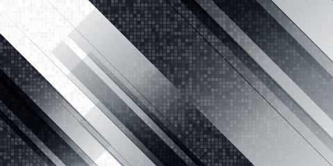 Obraz premium Black abstract geometric gradient background. Vector illustration for banner, business card, template and much more