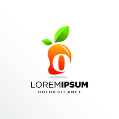 Initial Number 0 with Mango Fruit