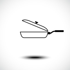 Frying pan icon. Vector illustration