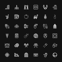 Editable 36 wire icons for web and mobile