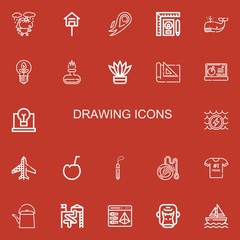 Editable 22 drawing icons for web and mobile