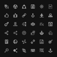 Editable 36 link icons for web and mobile