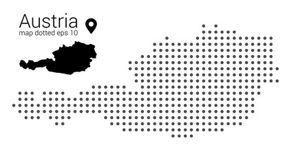 Austria map dotted on white background vector isolated