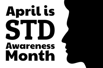April is STD Awareness Month concept. Sexually Transmitted Diseases. Template for background, banner, card, poster with text inscription. Vector EPS10 illustration.