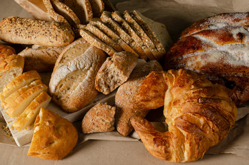 Variety of breads