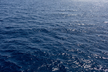 Blue sea water background texture. copy space