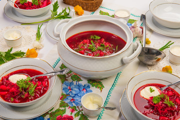 traditional borsch for a large family