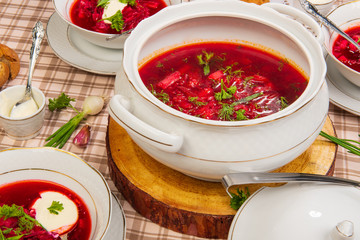 traditional borsch for a large family
