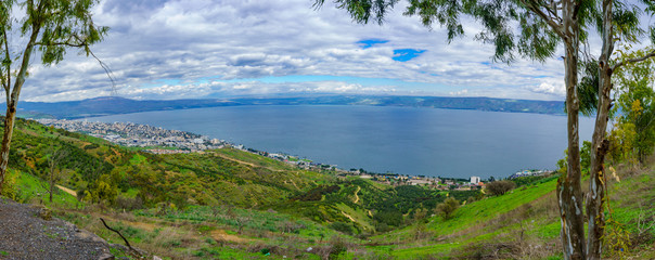 Panoramic view of the Sea of Galilee