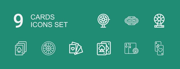 Editable 9 cards icons for web and mobile