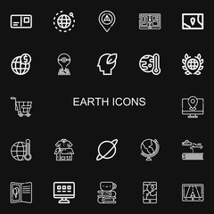 Editable 22 earth icons for web and mobile