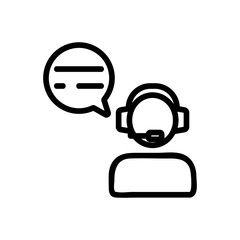 Advice dispatcher a fellow vector icon. Thin line sign. Isolated contour symbol illustration