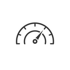 Download speed vector icon. Indicator with arrow in flat