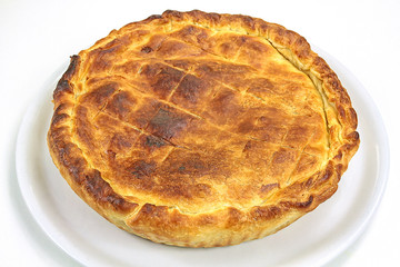 tourte sur un fond blanc