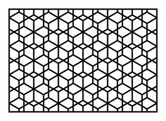 Laser cutting template. Decorative panel. Oriental geometric pattern.