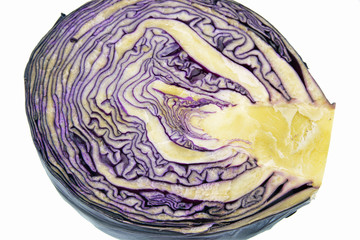 Obraz premium red cabbage on white background