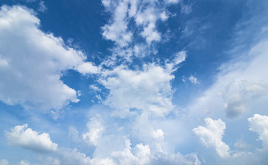 Naklejka na ściany i meble Blue sky and beautiful cloud. Background concept.
