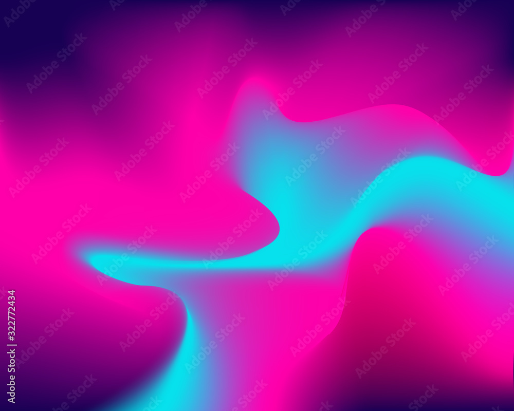 Poster digital blend of vibrant, modern rainbow hues volume waves. 3d dynamic frequency waveform. vector ab