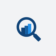 financial chart vector with finder symbol