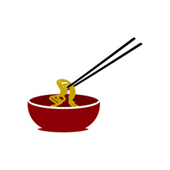 Noodle ramen icon design template vector isolated