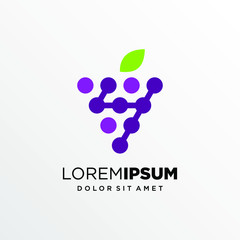 Initial Number 4 with Grapes fruit