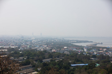Pollusion PM 2.5 over Chonburi City, Thailand