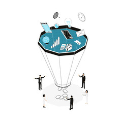 Sales Funnel Concept on a White Background. Vector