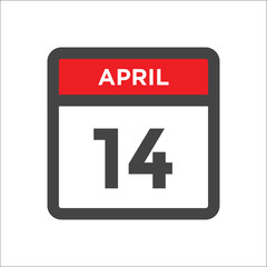 April 14 calendar icon with day of month