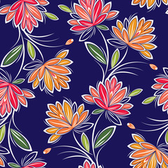 Seamless textile floral pattern