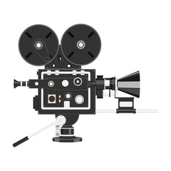Realistic cinema camera. Vintage movie camera