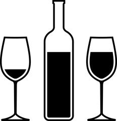 Bottle Of Wine And Glass