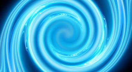 Abstract blue background. Circle, blue neon. Twisting.