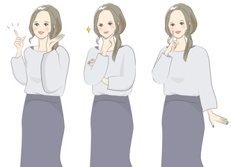 女性 かわいい 表情 イラスト 素材