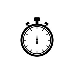 Stopwatch vector icon. Black illustration isolated on white background for graphic and web design. Stopwatch outline icon. Timer clock simple line vector icon.
